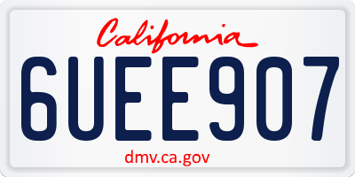 CA license plate 6UEE907