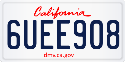 CA license plate 6UEE908