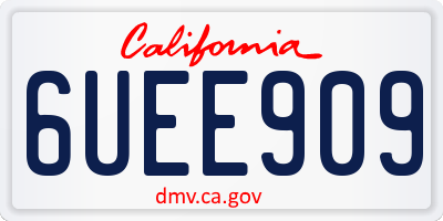 CA license plate 6UEE909