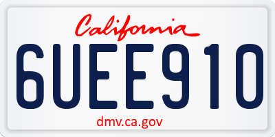CA license plate 6UEE910