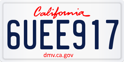 CA license plate 6UEE917