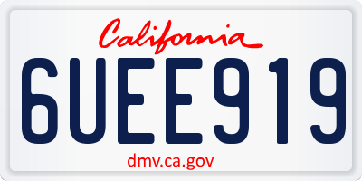 CA license plate 6UEE919