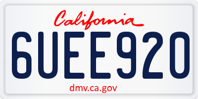 CA license plate 6UEE920
