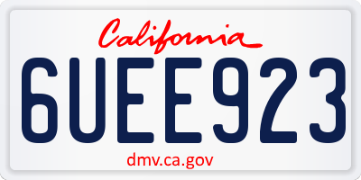 CA license plate 6UEE923