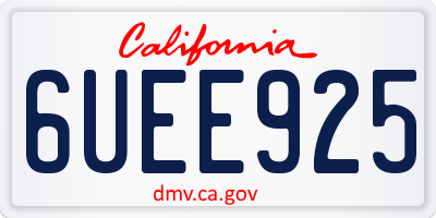 CA license plate 6UEE925