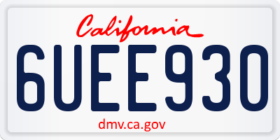 CA license plate 6UEE930