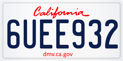 CA license plate 6UEE932
