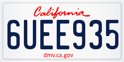 CA license plate 6UEE935
