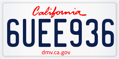 CA license plate 6UEE936