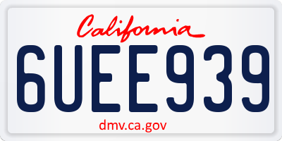 CA license plate 6UEE939
