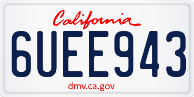 CA license plate 6UEE943