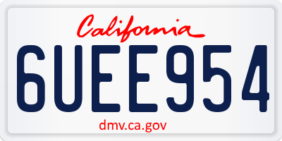 CA license plate 6UEE954