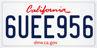 CA license plate 6UEE956