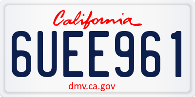 CA license plate 6UEE961