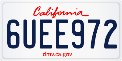 CA license plate 6UEE972