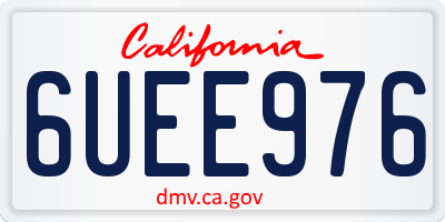 CA license plate 6UEE976