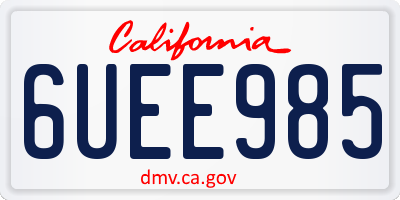 CA license plate 6UEE985