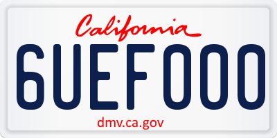 CA license plate 6UEF000