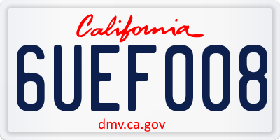 CA license plate 6UEF008