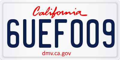 CA license plate 6UEF009
