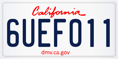 CA license plate 6UEF011