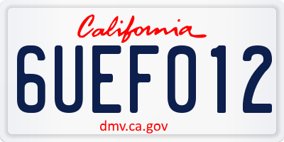 CA license plate 6UEF012