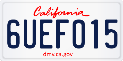 CA license plate 6UEF015