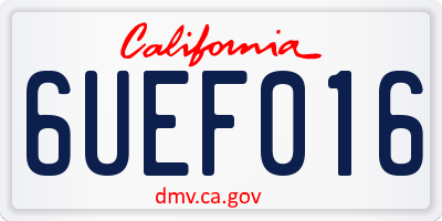 CA license plate 6UEF016