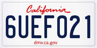 CA license plate 6UEF021