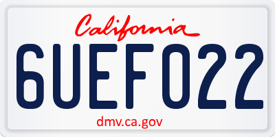 CA license plate 6UEF022