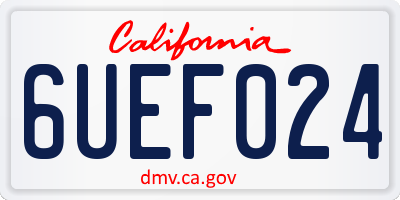 CA license plate 6UEF024