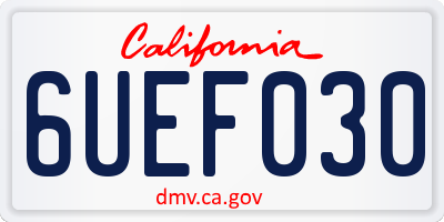 CA license plate 6UEF030