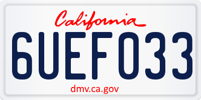 CA license plate 6UEF033