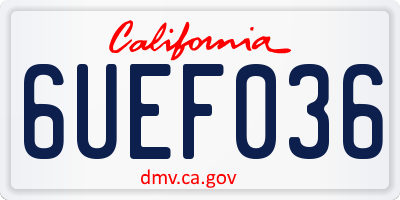 CA license plate 6UEF036