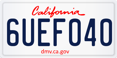 CA license plate 6UEF040