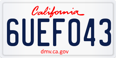 CA license plate 6UEF043