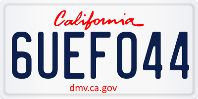 CA license plate 6UEF044