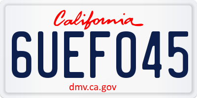 CA license plate 6UEF045