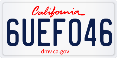 CA license plate 6UEF046