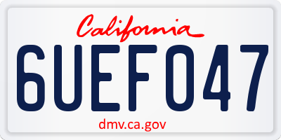 CA license plate 6UEF047