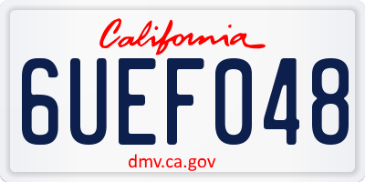CA license plate 6UEF048