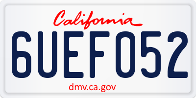 CA license plate 6UEF052