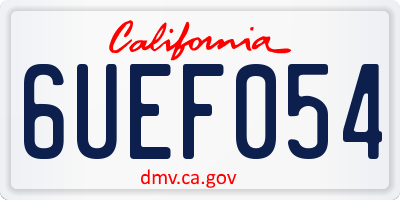 CA license plate 6UEF054