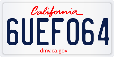 CA license plate 6UEF064