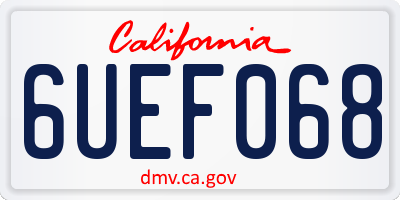 CA license plate 6UEF068
