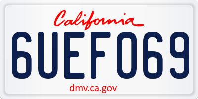 CA license plate 6UEF069