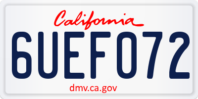 CA license plate 6UEF072