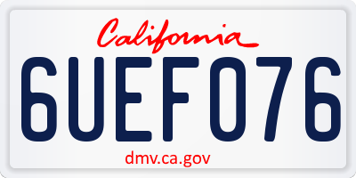 CA license plate 6UEF076