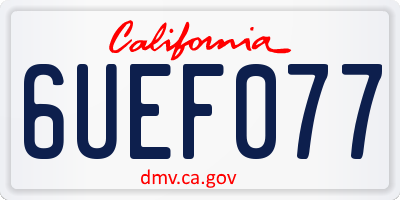 CA license plate 6UEF077