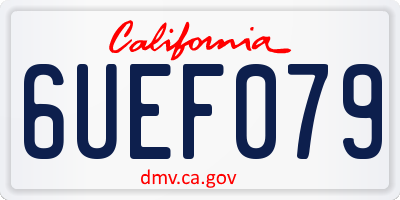 CA license plate 6UEF079